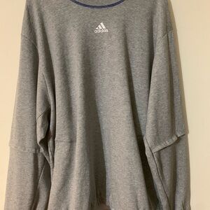 Adidas Men's Gray Crewneck Sweater